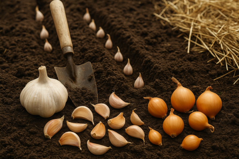 Чеснок и лук под зиму