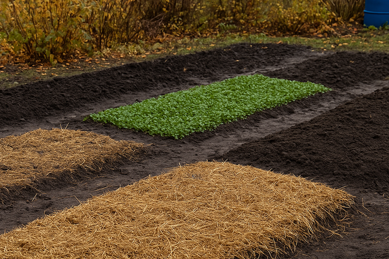 Пустые грядки осенью: 