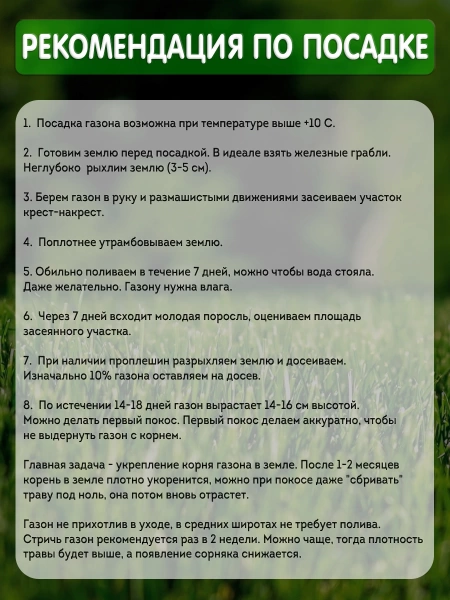 газонная трава смесь премиум 3 кг - товары для фермеров Сила Суздаля